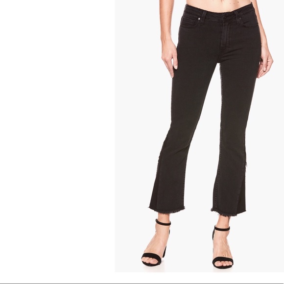 PAIGE Denim - Paige Pieced Colette Crop Flare - Kuroi Fray Hem